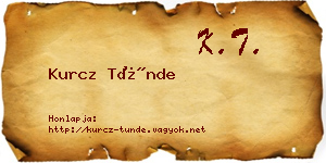 Kurcz Tünde névjegykártya