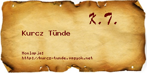 Kurcz Tünde névjegykártya