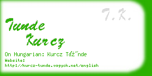 tunde kurcz business card